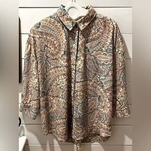 CUPIO Paisley button down  shirt size Xl